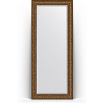 Зеркало напольное с фацетом Evoform Exclusive Floor 85x205 см, в багетной раме - виньетка состаренная бронза 109 мм (BY 6137)