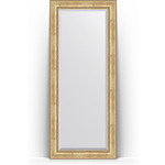 Зеркало напольное с фацетом Evoform Exclusive Floor 87x207 см, в багетной раме - состаренное серебро с орнаментом 120 мм (BY 6138)