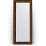 Зеркало напольное с фацетом Evoform Exclusive Floor 87x207 см, в багетной раме - состаренная бронза с орнаментом 120 мм (BY 6139)