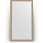 Зеркало напольное с фацетом Evoform Exclusive Floor 108x198 см, в багетной раме - состаренное серебро с плетением 70 мм (BY 6142)