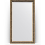 Зеркало напольное с фацетом Evoform Exclusive Floor 114x204 см, в багетной раме - вензель серебряный 101 мм (BY 6172)