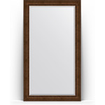 Зеркало напольное с фацетом Evoform Exclusive Floor 117x207 см, в багетной раме - состаренная бронза с орнаментом 120 мм (BY 6179)