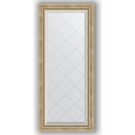 Зеркало с гравировкой поворотное Evoform Exclusive-G 53x123 см, в багетной раме - состаренное серебро с плетением 70 мм (BY 4046)
