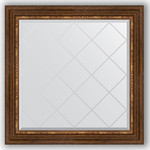 Зеркало с гравировкой Evoform Exclusive-G 86x86 см, в багетной раме - римская бронза 88 мм (BY 4320)