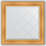 Зеркало с гравировкой Evoform Exclusive-G 89x89 см, в багетной раме - травленое золото 99 мм (BY 4331)
