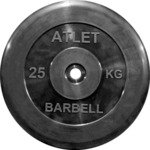 Диск обрезиненный Atlet 31 мм. 25 кг. черный