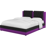 Интерьерная кровать АртМебель Камилла микровельвет черно-фиолетовый