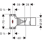 Механизм Hansgrohe для запорного вентиля, встраиваемая часть (15974180)