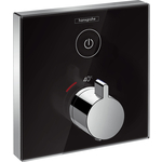 Термостат для душа Hansgrohe ShowerSelect Glass с механизмом, черный/хром (15737600, 01800180)