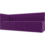 Кухонный угловой диван АртМебель Бриз вельвет фиолетовый левый угол