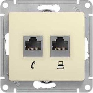 Механизм компьютерной розетки двойной Schneider Electric Glossa RJ45+RJ45 категории 5е бежевый (GSL000285KK), Glossa RJ45+RJ45 категории 5е бежевый (GSL000285KK)
Механизм компьютерной розетки двойной Schneider Electric Glossa RJ45+RJ45 категории 5е бежевый (GSL000285KK), Glossa RJ45+RJ45 категории 5е бежевый (GSL000285KK)