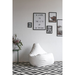 Кресло-мешок DreamBag Белая экокожа 3XL 150x110