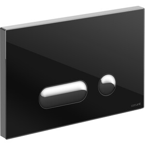 Кнопка смыва Cersanit Intera стекло\пластик, черная (P-BU-INT/Blg/Gl)