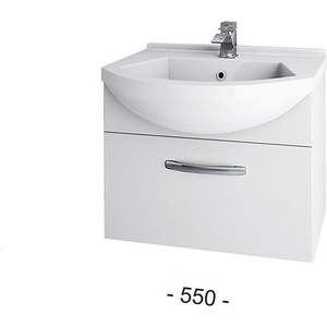 Мебель для ванной Dreja Alfa 55 с ящиком, белый глянец