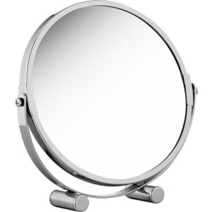фото Зеркало tatkraft eos двустороннее косметическое настольное, регулируемое, складное с увеличением с одной стороны 200%, 17 см в диаметре (11656)
