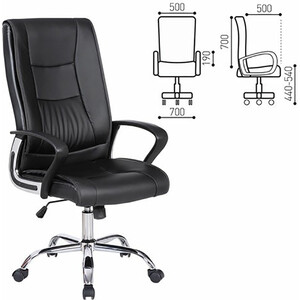 Кресло офисное Brabix Forward EX0570 хром, экокожа черное (531837)