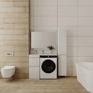 Мебель для ванной Style line Даллас Люкс 38 (100L) напольная, под стиральную машину, белая