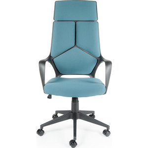 Кресло офисное NORDEN IQ black plastic blue черный пластик/голубая ткань