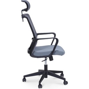 Кресло офисное NORDEN Интер база нейлон/черный пластик/серая сетка/серая ткань