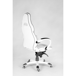 Кресло офисное NORDEN Мустанг X/(white) белый пластик/белая экокожа/черная строчка
