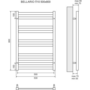 Полотенцесушитель электрический Lemark Bellario П10 500x800 (LM68810E)