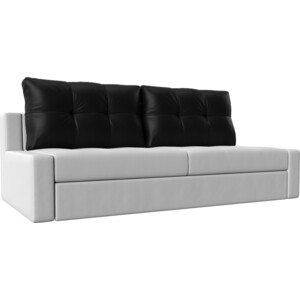 фото Прямой диван лига диванов мартин экокожа белый подушки черный
