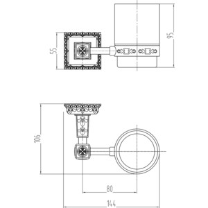 Держатель со стаканами Milacio Alicante бронза (MC.913.BR)