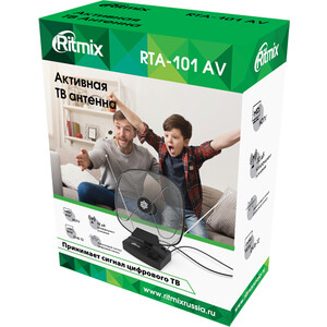 Антенна телевизионная Ritmix RTA-101 AV (комнатная, активная, 32 дБ) черная