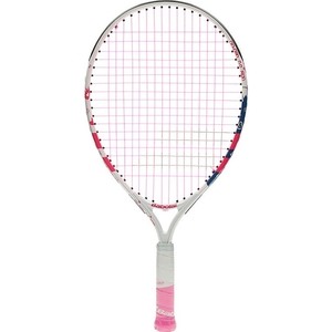 фото Ракетка для большого тенниса babolat b'fly gr000, 140243, для детей 5-7 лет, бело-розово-синий