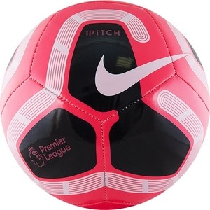 фото Мяч футбольный nike pitch pl sc3569-620, р.5, розово-черно-белый