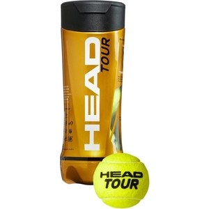 фото Мяч для большого тенниса head tour 3b, 570703, уп.3 шт, одобр. itf, сукно,нат.резина,желтый