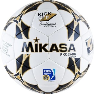 фото Мяч футбольный mikasa pkc55br-1, р.5, серт. fifa quality (fifa inspected), белый/черный-золотой