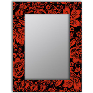 фото Настенное зеркало дом корлеоне красные цветы 55x55 см