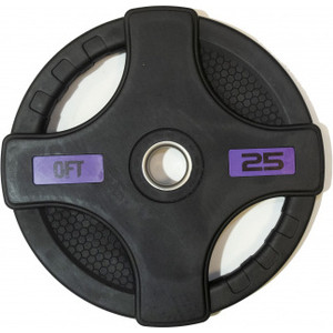 фото Диск обрезиненный original fit tools олимпийский черный с двумя хватами 25 кг