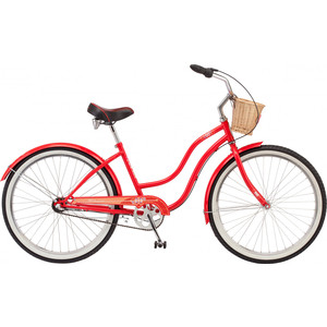 фото Велосипед schwinn scarlet (2019), 3 скорости, корзинка, багажник, колёса 26, цвет красный
