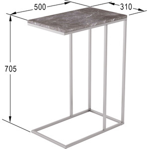 Стол придиванный Мебелик Агами серый мрамор