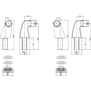 Комплект переходников Lemark для установки смесителя на борт ванны, хром (LM8556CR)