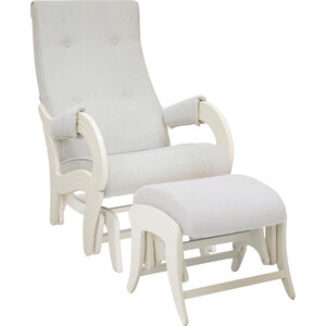 фото Milli комплект кресло для кормления и укачивания + пуф ice дуб шампань, ткань verona light grey