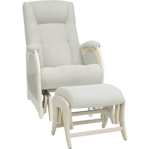 фото Milli комплект кресло для кормления и укачивания + пуф joy дуб шампань, ткань verona light grey