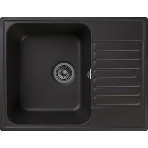 Кухонная мойка GranFest Quarz GF-Z13 с сифоном, черная