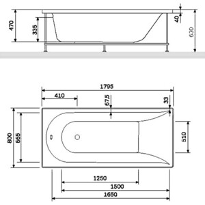 Акриловая ванна Am.Pm Spirit 180x80 с каркасом (W72A-180-080W-A2, W72A-180-080W-R2)