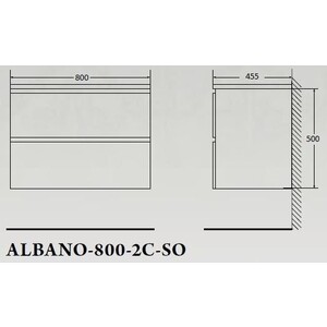 Тумба с раковиной BelBagno Albano 80 pino scania (ALBANO-800-2C-SO-PS, BB800/455-LV-MR-ALR)