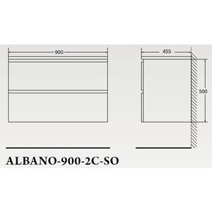 Тумба с раковиной BelBagno Albano 90 bianco lucido (ALBANO-900-2C-SO-BL, BB900/455-LV-MR-ALR)