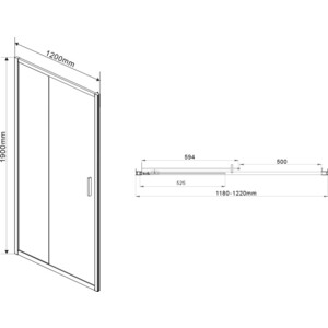 Душевая дверь Vincea Garda VDS-1G 120x190 прозрачная, черная (VDS-1G120CLB)