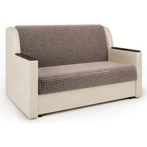 фото Шарм-дизайн диван-кровать аккорд д 100 корфу коричневый и экокожа беж