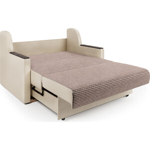 Диван-кровать Шарм-Дизайн Аккорд Д 100 Корфу коричневый и экокожа беж