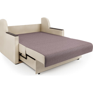 Диван-кровать Шарм-Дизайн Аккорд Д 100 рогожка латте и экокожа беж