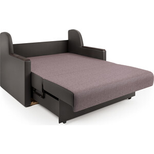 Диван-кровать Шарм-Дизайн Аккорд Д 100 рогожка латте и экокожа шоколад