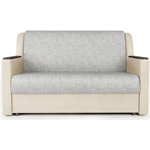 фото Шарм-дизайн диван-кровать аккорд д 100 экокожа беж и серый шенилл