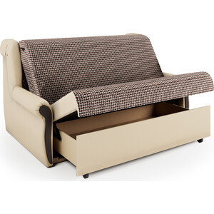 Диван-кровать Шарм-Дизайн Аккорд М 100 Корфу коричневый и экокожа беж
